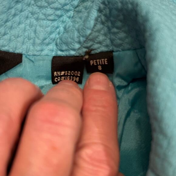 Dana Bachman 8Petite Aqua 2 Piece Suit with Diamond Texture - Picture 7 of 12